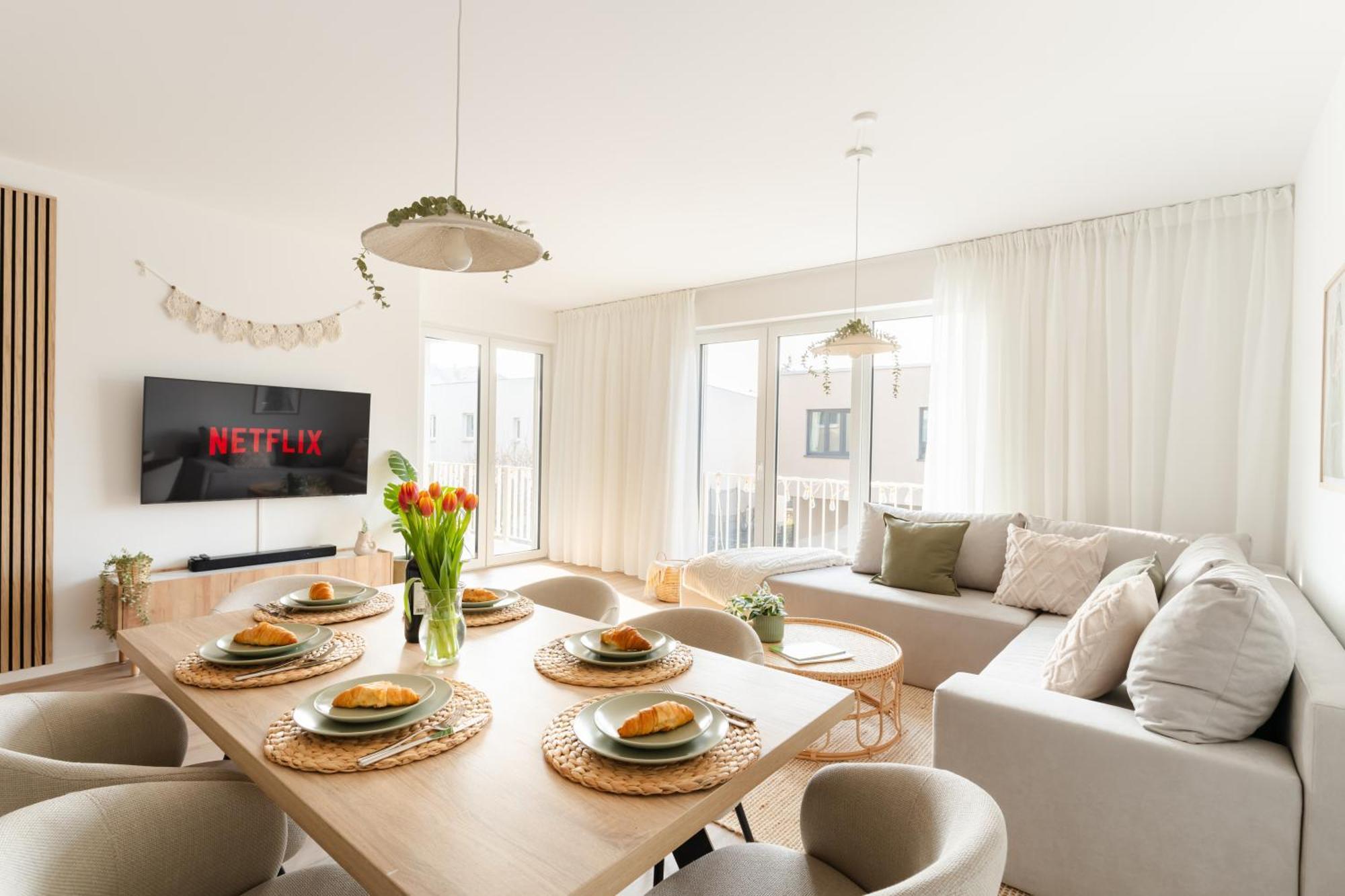 Premium-apartment Mit Balkon - Perfekt Fuer Familien, Gruppen Und Geschaeftsreisende - Zaya * Leipzig